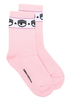 Chiara Ferragni Logomania ribbed socks - Pink