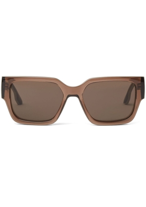 Karl Lagerfeld Karl Logo translucent rectangle-frame sunglasses - Brown
