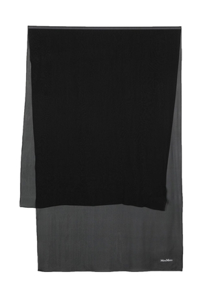 Max Mara embroidered logo silk scarf - Black