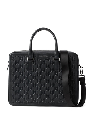 Karl Lagerfeld K/Loom leather briefcase - Black