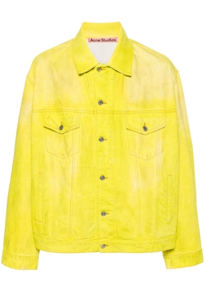 Acne Studios distressed denim jacket - Yellow