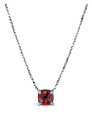 David Yurman sterling silver Petite Chatelaine rhodolite garnet and diamond necklace - Red