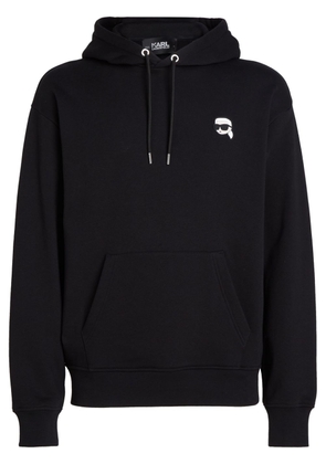 Karl Lagerfeld Ikonik logo-appliqué hoodie - Black