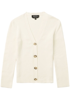 A.P.C. ribbed-knit cardigan - White