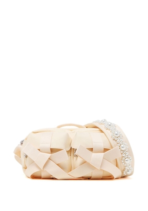Simone Rocha bow-detail faux-pearl shoulder bag - White