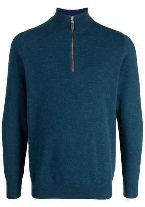 N.Peal half-zip cashmere jumper - Blue