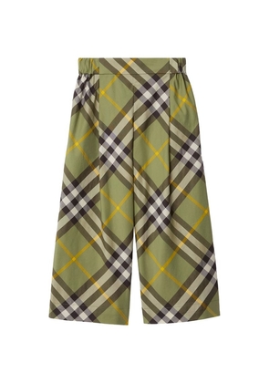 Burberry Kids Cotton Check Wide-Leg Trousers (3-14 Years)
