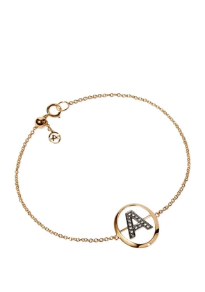 Annoushka Yellow Gold And Diamond Initial A Bracelet