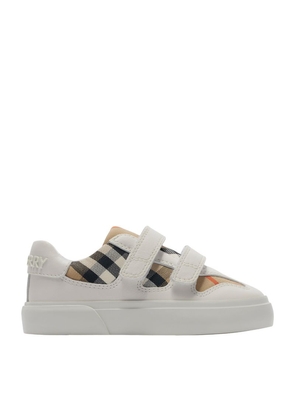 Burberry Kids Leather Check Sneakers