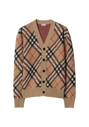 Burberry Wool-Mohair Check Cardigan
