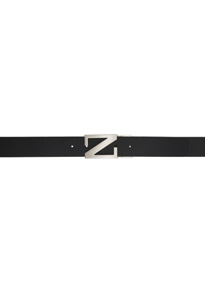 ZEGNA Black Reversible Leather Belt