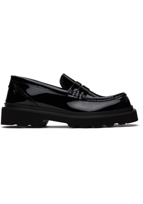 Dolce & Gabbana Black Moc Toe Loafers