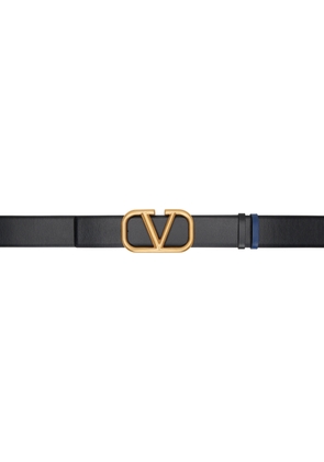 Valentino Garavani Black & Blue VLogo Signature Reversible Belt