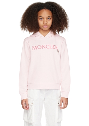 Moncler Enfant Kids Pink Embroidered Hoodie