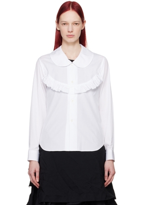 Black Comme des Garçons White Ruffle Shirt