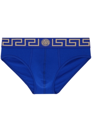 Versace Underwear Blue Greca Border Briefs