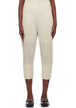 PLEATS PLEASE ISSEY MIYAKE Beige Thicker Bottoms 2 Trousers