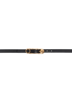 Versace Black Safety Pin Leather Belt