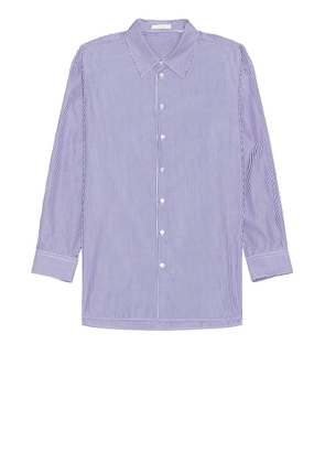 The Row Lukre Shirt in White & Blue - Blue. Size L (also in S).