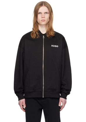 Hugo Black Embroidered Bomber Jacket
