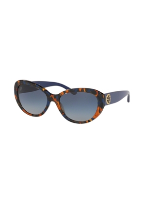 Tory Burch Blue Gradient Oval Ladies Sunglasses TY7136 17574L 56