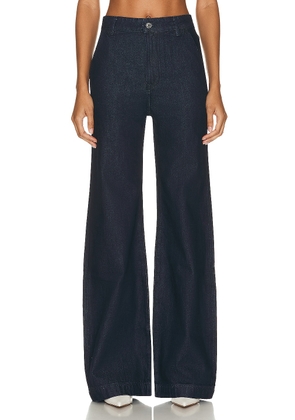 GRLFRND Camille High Rise Flared Trouser in Beverly Hills - Blue. Size 24 (also in 25, 26, 27, 28, 29, 30).