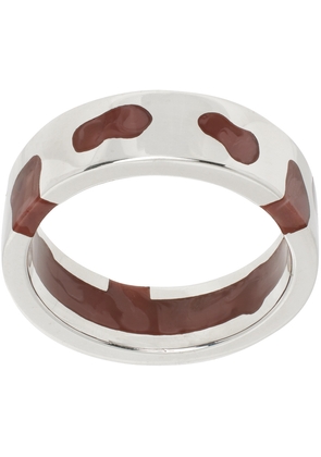 Ellie Mercer Silver & Brown Classic Band Ring