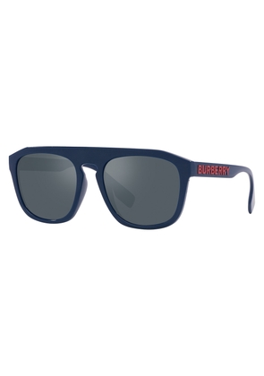 Burberry Wren Dark Grey Blue Mirror Pilot Mens Sunglasses BE4396U 405825 57