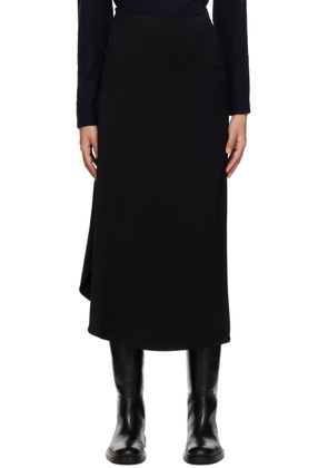 TOTEME Black Draped Circle Midi Skirt