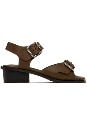 LEMAIRE Brown Square 35 Heeled Sandals