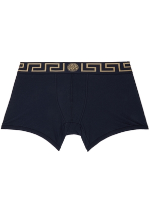 Versace Underwear Navy Greca Border Boxers