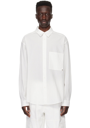 Solid Homme White Crinkle Shirt