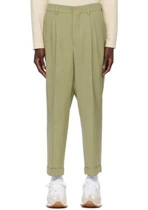 AMI Paris Green Carrot-Fit Trousers