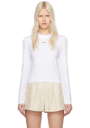 JACQUEMUS White Les Classiques 'Le T-Shirt Gros Grain Manches Longues' Long Sleeve T-Shirt