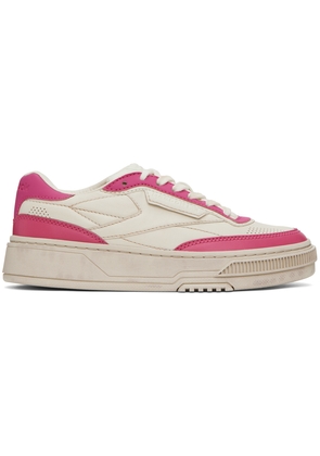 Reebok Classics Off-White & Pink Club C LTD Sneakers