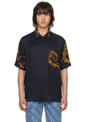 Versace Jeans Couture Black Watercolor Couture Shirt