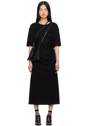 LEMAIRE Black Belted Midi Dress