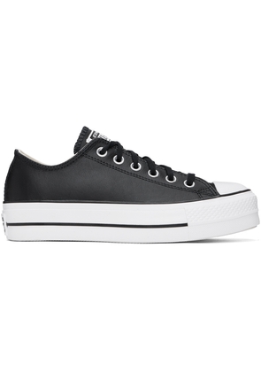 Converse Black Chuck Taylor All Star Platform Leather Sneakers