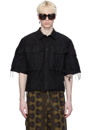 Dries Van Noten Black Overdyed Shirt