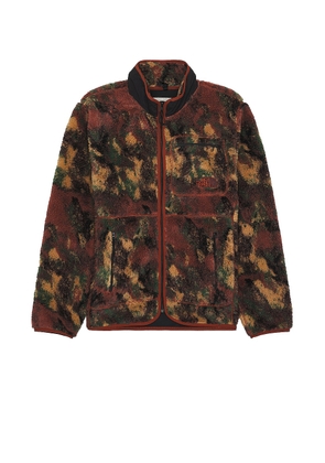 The North Face Extreme Pile Full Zip Jacket in Brandy Brown Evolved Texture Print - Brown. Size M (also in ).