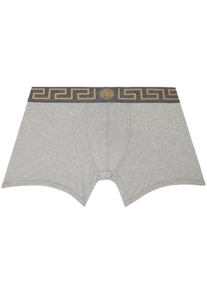 Versace Underwear Gray Greca Border Boxers
