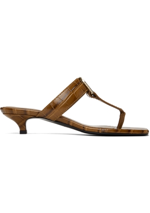 TOTEME Tan 'The Belted Croco' Heeled Sandals