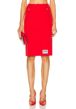 Moschino Jeans Cady Skirt in Red - Red. Size 42 (also in ).