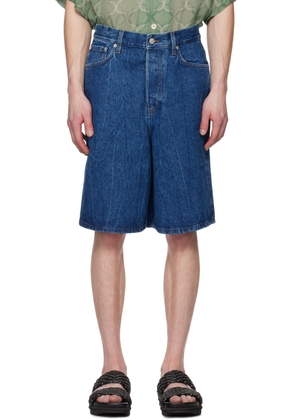 Dries Van Noten Blue Faded Denim Shorts