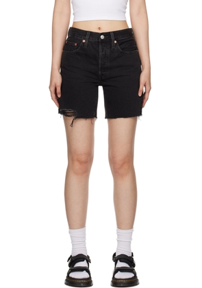 Levi's Black 501 Mid Thigh Denim Shorts