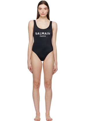 Balmain Black Embroidered Swimsuit