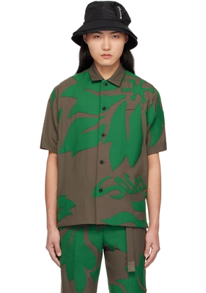 sacai Brown & Green Floral Shirt