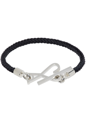 AMI Paris Black & Silver Ami de Caur Cord Bracelet