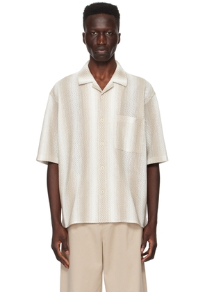 Solid Homme Beige & White Stripe Shirt