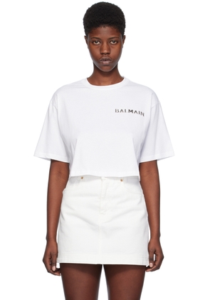 Balmain White Cropped T-Shirt
